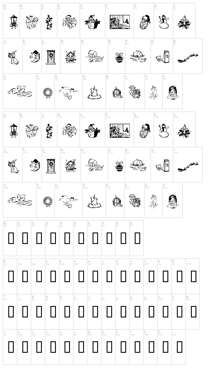 KR Christmas Dings 2004 font map